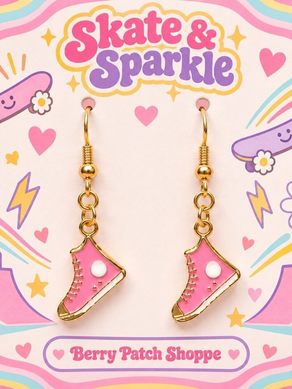 Cute Kicks Fun Skateboard Hugh Top Sneaker Earrings